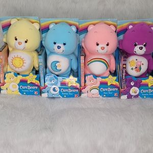 12" Care Bears Plush w/ DVD-LOT of 4